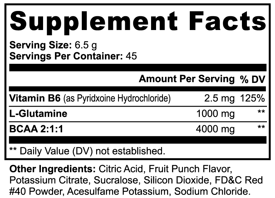 BAM FITennis BCAA Powder (Fruit Punch)